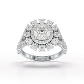 2.63 CT Double Halo Lab Diamond Wedding Ring - Jama Jewels