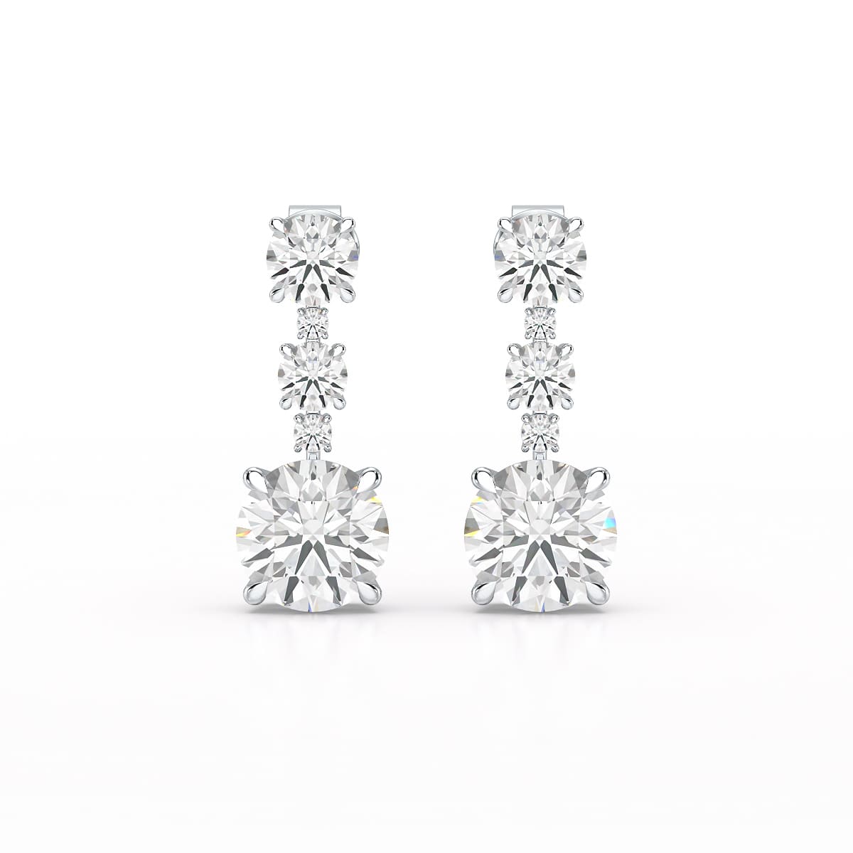 13.31 CT Round Cut Dangle Drop Earring