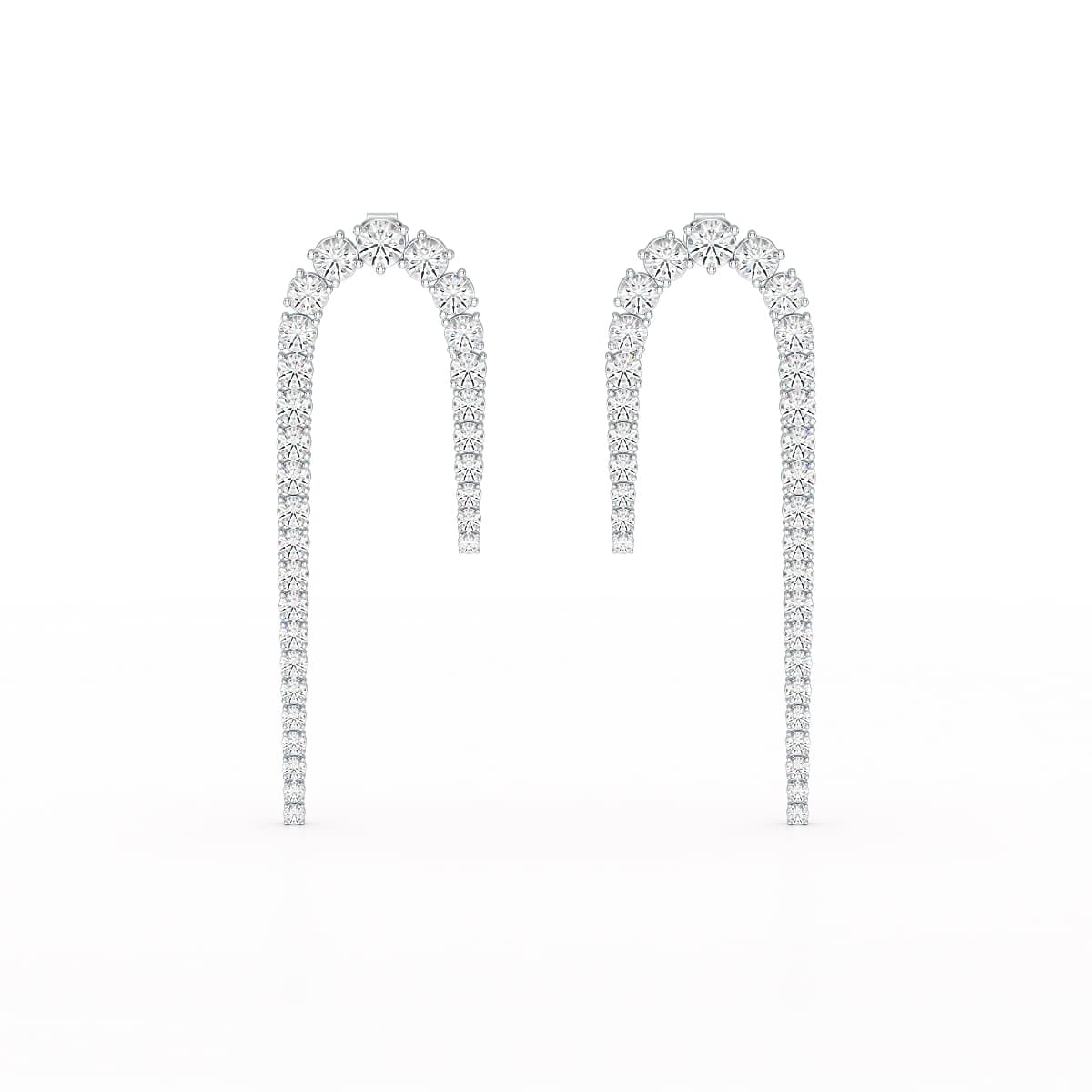 14.26 CT Round Cut Lab Diamond Drop Earrings