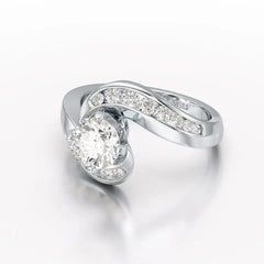 خاتم خطوبة من Lab Diamond Twist 1.61 قيراط - جواهر جاما