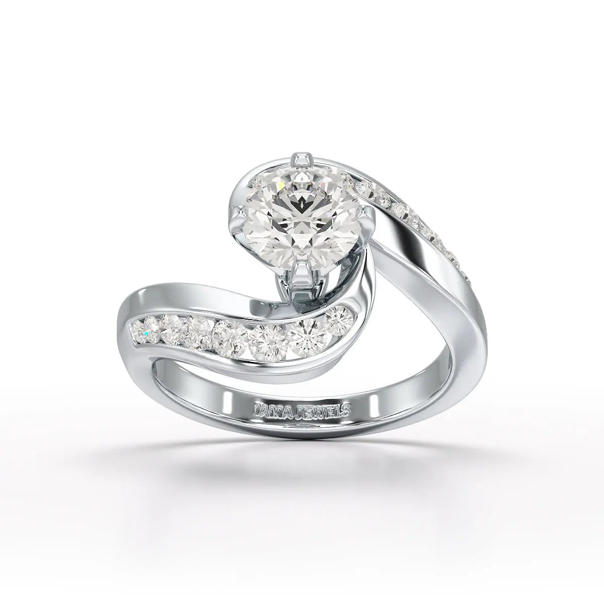 خاتم خطوبة من Lab Diamond Twist 1.61 قيراط - جواهر جاما