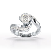 Lab Diamond Twist Design 1.61 CT Engagement Ring - Jama Jewels