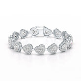 17.4 CT Heart Shaped Lab Diamond Bracelet