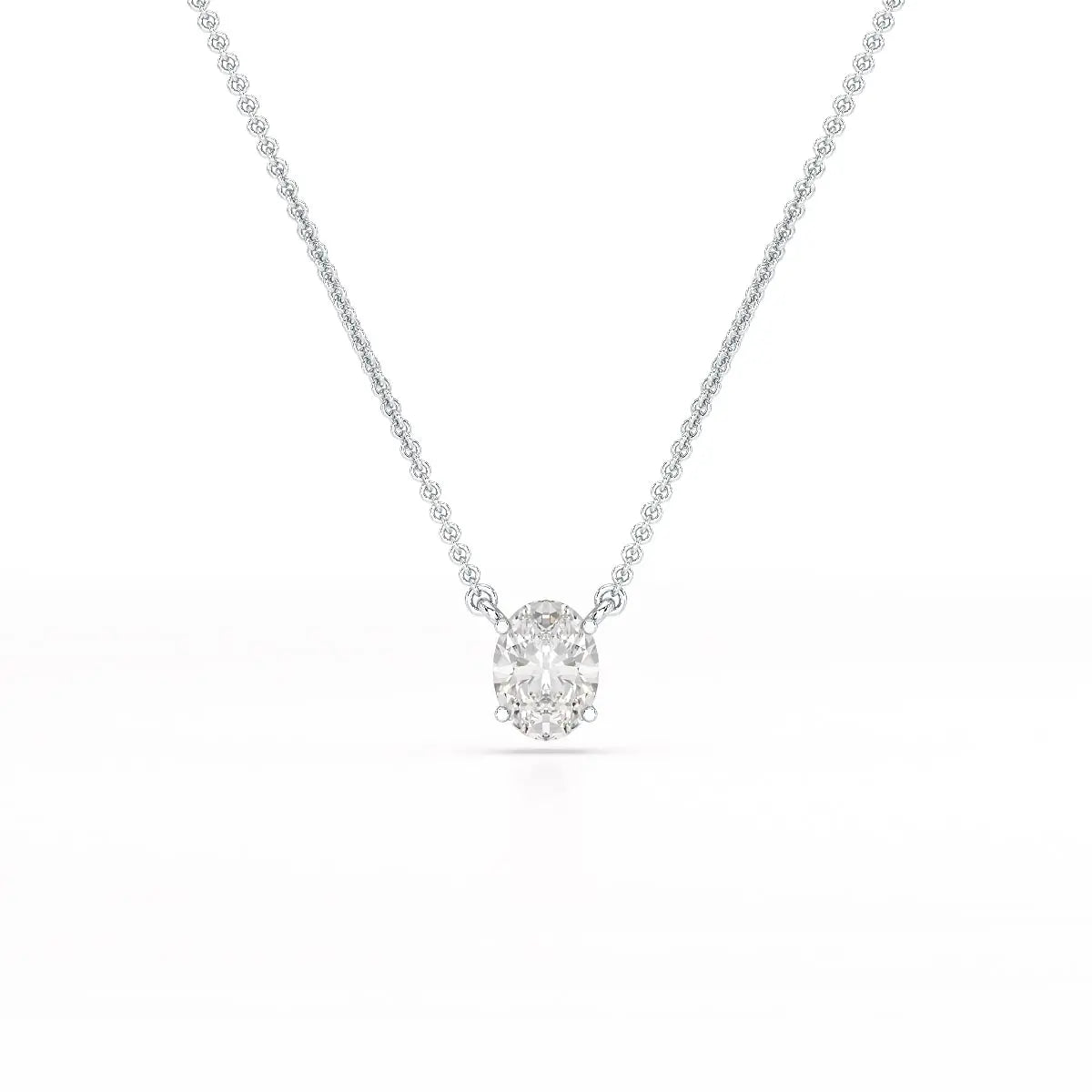 1 CT Oval Lab Grown Diamond Solitaire Pendant