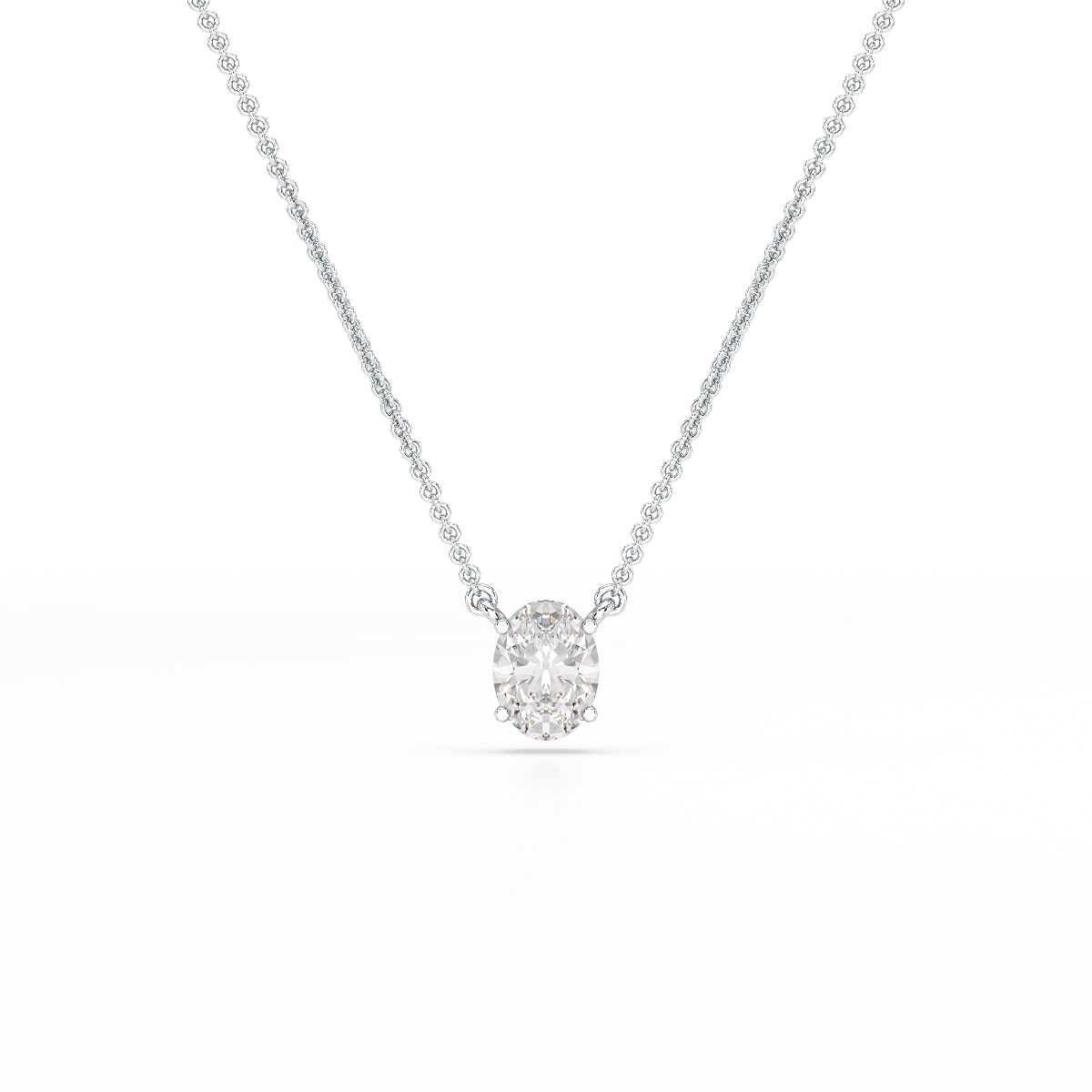 1 CT Oval Lab Grown Diamond Solitaire Pendant