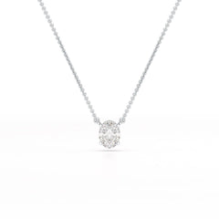 1 CT Oval Lab Grown Diamond Solitaire Pendant