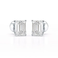 1 Ct Emerald Pair Solitaire Lab Diamond Earrings