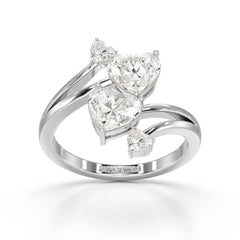 2.04 CT Heart Cut Lab Diamond Ring Jama Jewels