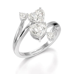 2.04 CT Heart Cut Lab Diamond Ring Jama Jewels