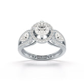 2.09 CT Round Cut Halo Lab Diamond Engagement Ring