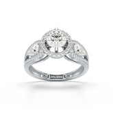 2.09 CT Round Cut Halo Lab Diamond Engagement Ring