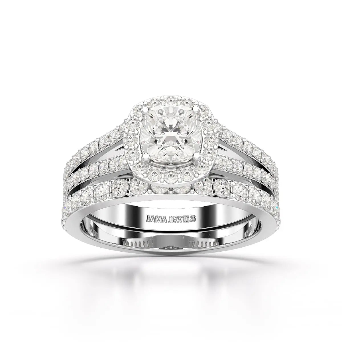 2.12 CT Cushion Cut Halo Lab Diamond Ring