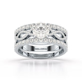 2.12 CT Lab Diamond Halo Triple Row Engagement Ring