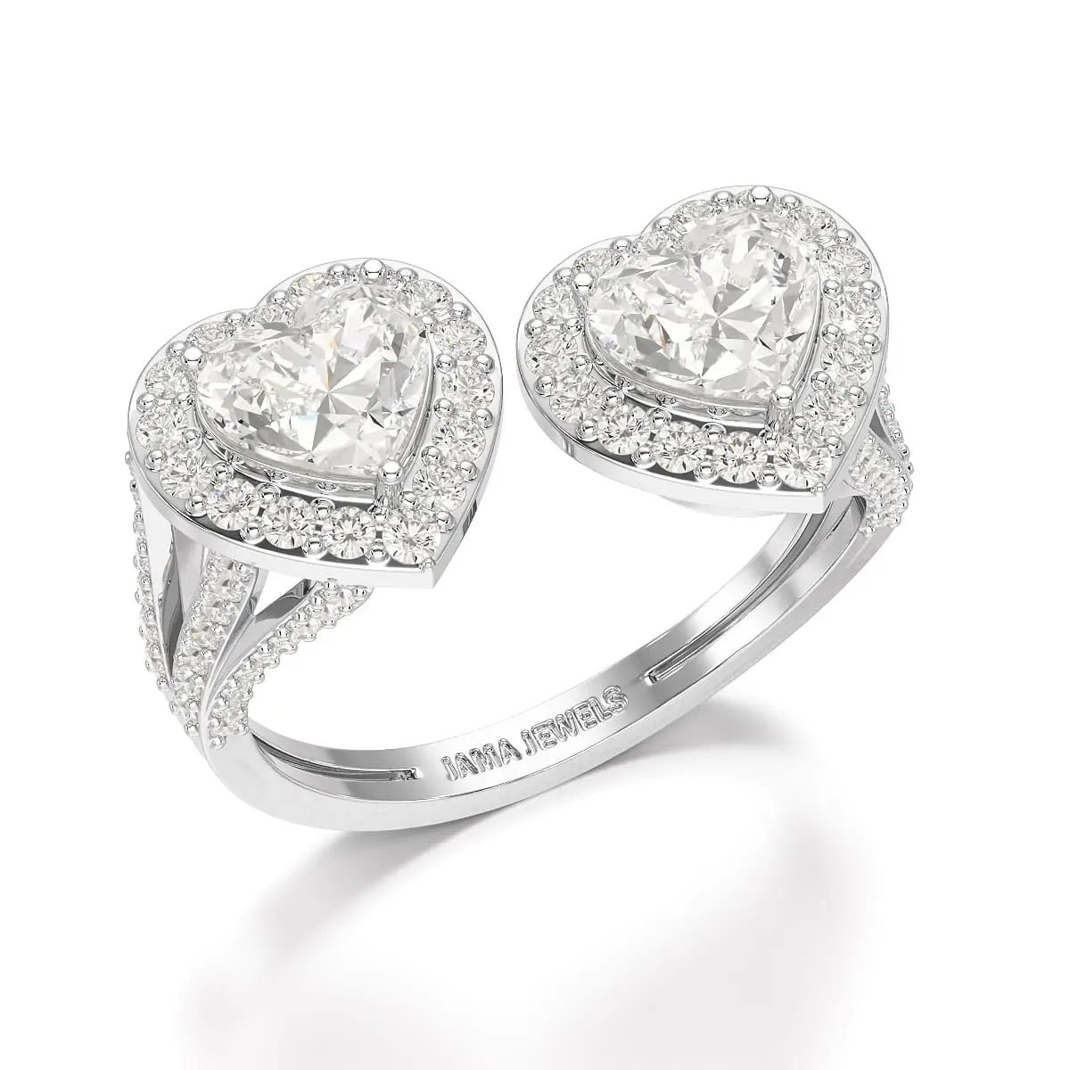 2.22 CT Heart Cut Lab Diamond Ring Jama Jewels