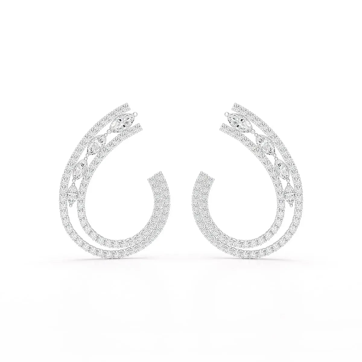 2.2 CT Lab Diamond Marquise Cut Stud Earrings Jama Jewels