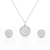 2.33 CT Round Cut Lab Diamond Earring and Pendant Set