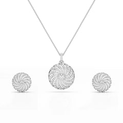 2.33 CT Round Cut Lab Diamond Earring and Pendant Set
