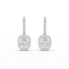 2.34 CT Lab Diamond Dangle Hoop Earrings Jama Jewels