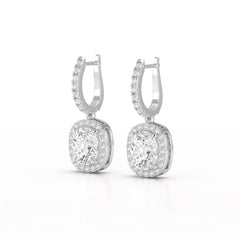 2.34 CT Lab Diamond Dangle Hoop Earrings Jama Jewels