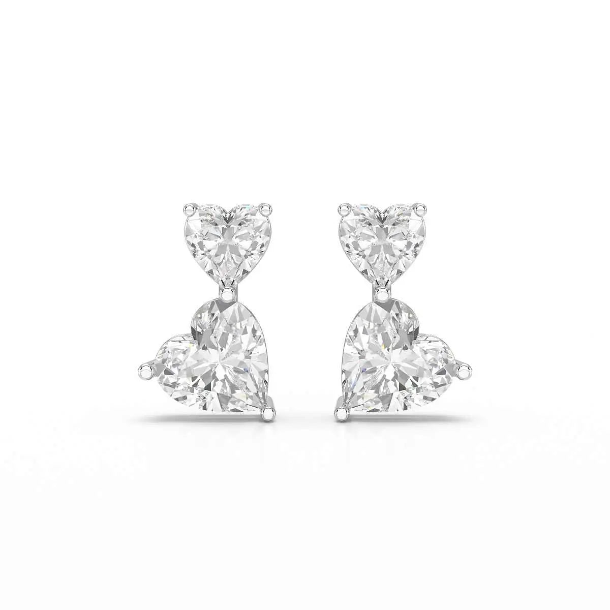 2.34 CT Lab Diamond Heart Cut Earrings Jama Jewels