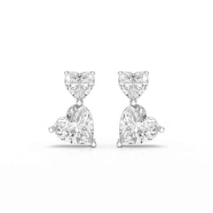 2.34 CT Lab Diamond Heart Cut Earrings Jama Jewels