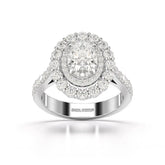 2.39 CT Lab Diamond Oval Cut Halo Engagement Ring