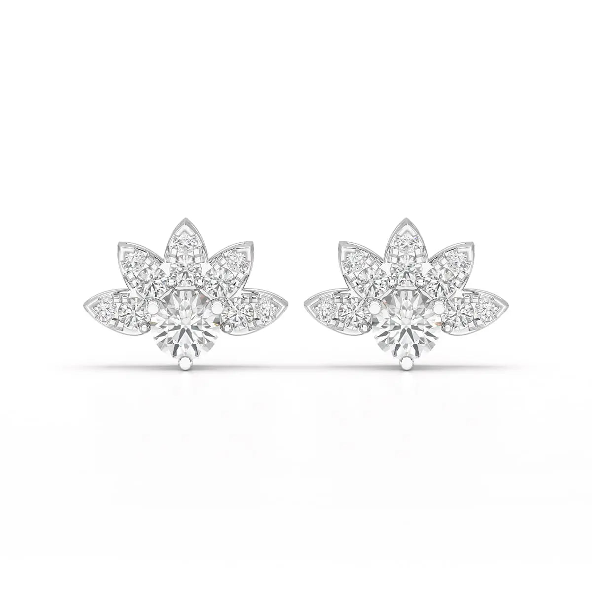 2.6 CT Lab Diamond Round Cut Stud Earrings Jama Jewels