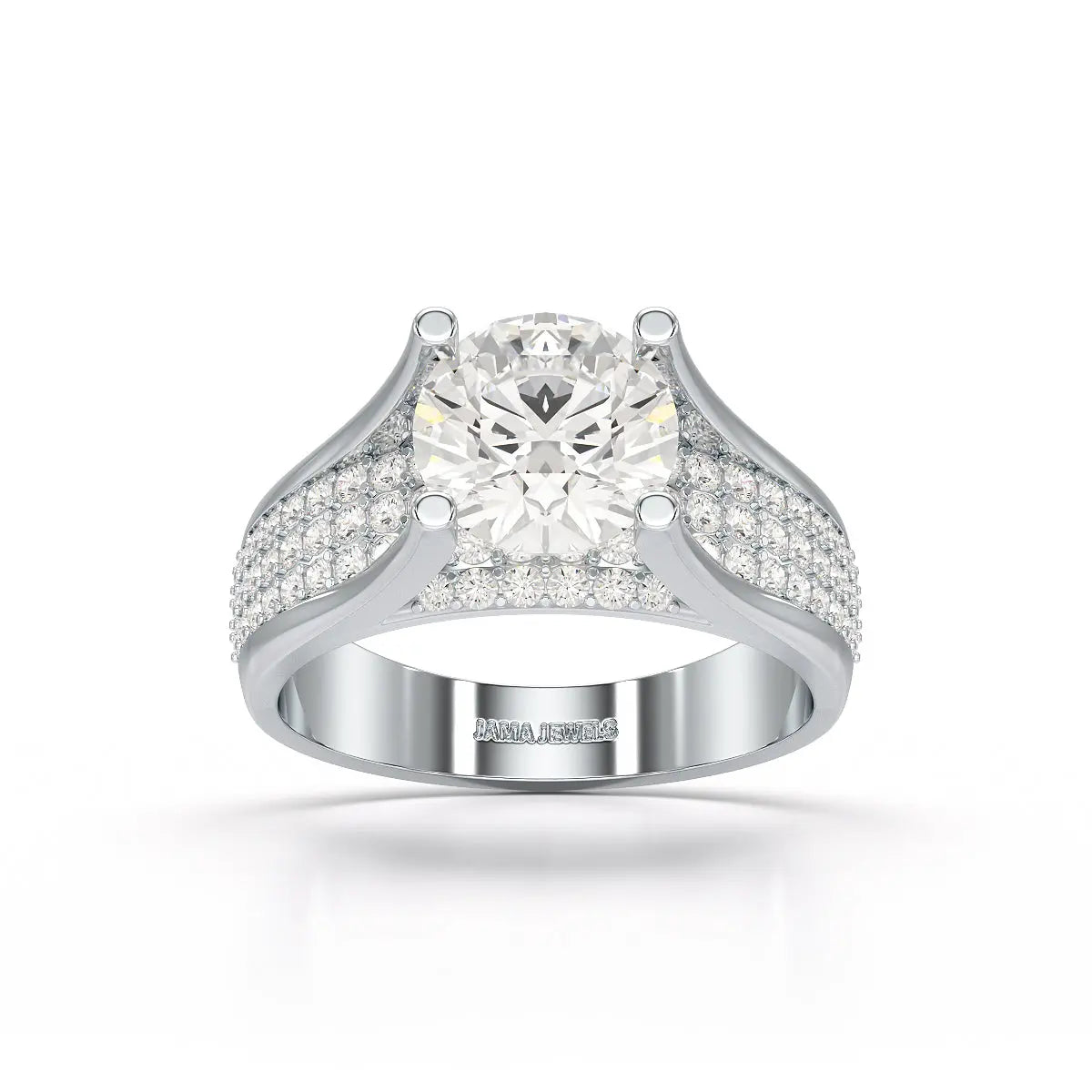 2.6 CT Round Cut Lab Diamond Ring Jama Jewels