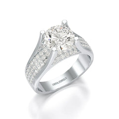 2.6 CT Round Cut Lab Diamond Ring Jama Jewels