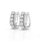2.71 CT Lab Diamond Round Cut Hoop Earrings Jama Jewels