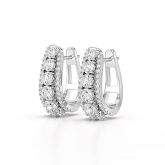 2.71 CT Lab Diamond Round Cut Hoop Earrings Jama Jewels