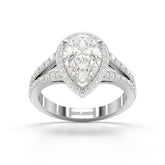 خاتم هالة من الألماس المخبري بوزن 2.65 قيراط، قطع كمثري