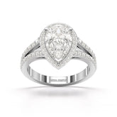 2.65 CT Lab Diamond Pear Cut Halo Ring Jama Jewels