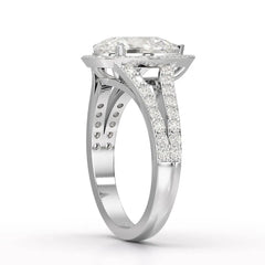 2.65 CT Lab Diamond Pear Cut Halo Ring Jama Jewels