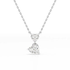 2.83 CT Heart Shaped Lab Diamond Chain Pendant Jama Jewels