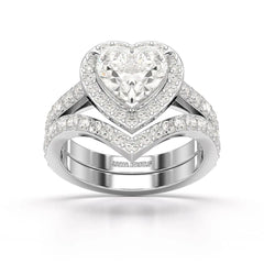 2.7 CT Lab Diamond Heart Shaped Halo Ring Jama Jewels