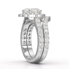 2.7 CT Lab Diamond Heart Shaped Halo Ring Jama Jewels
