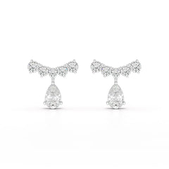 3.58 CT Lab Diamond Pear Cut Drop Earrings Jama Jewels