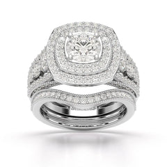 2.9 CT Round Cut Halo Lab Diamond Ring Jama Jewels
