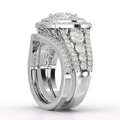 2.9 CT Round Cut Halo Lab Diamond Ring Jama Jewels