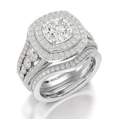 2.9 CT Round Cut Halo Lab Diamond Ring Jama Jewels