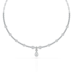 2.85 CT Pear Shape Lab Diamond Necklace Jama Jewels