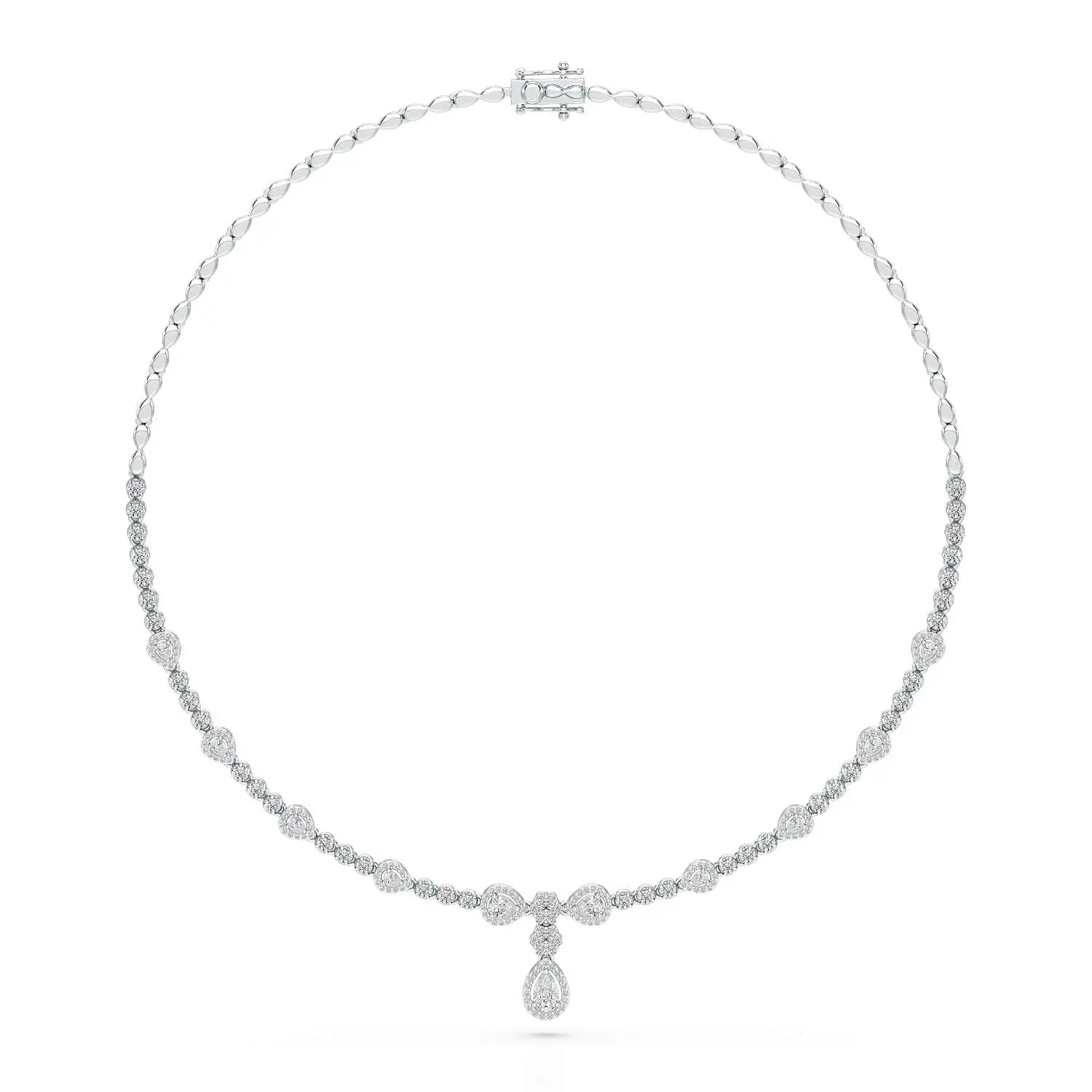 2.85 CT Pear Shape Lab Diamond Necklace Jama Jewels