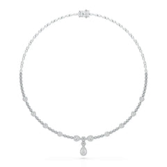 2.85 CT Pear Shape Lab Diamond Necklace Jama Jewels