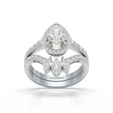 3 CT Marquise and Pear Cut Double Layer Lab Diamond Ring Jama Jewels