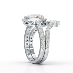 3 CT Marquise and Pear Cut Double Layer Lab Diamond Ring Jama Jewels