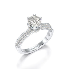 Round Lab Diamond 1.65 CT Simple Wedding Ring - Jama Jewels