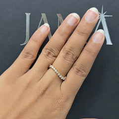 0.89 CT Round Diamond Wavy Band Ring (Ready for Delivery)