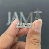 0.76 CT Pear & Round Diamond Bezel Eternity Band Ring (Ready for Delivery)