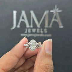1.34 CT Oval Diamond Halo Engagement Ring (Ready for Delivery)